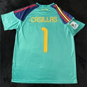Casillas #1 Spain 2010 S-XL Retro soccer jersey World Cup goalkeeper
